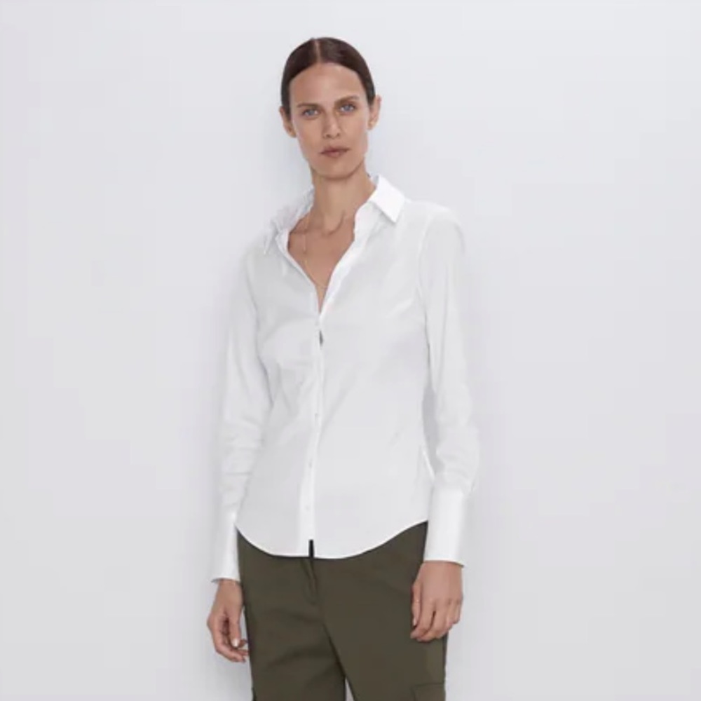 Zara White Poplin Shirt